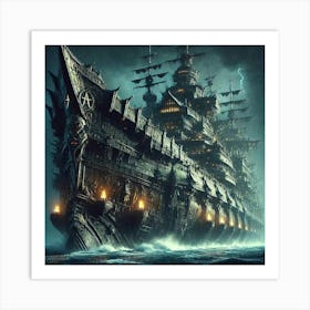 The Iron Bastion Warship Art Print