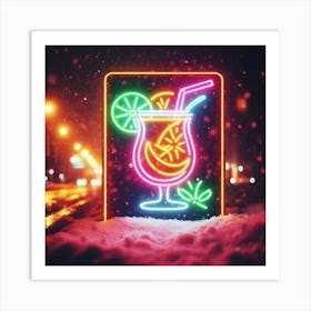 Neon Cocktail Sign Art Print