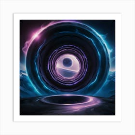 A Highly Detailed Cinematic Photograph Of A Swirling Worm Hole In Space Art Print