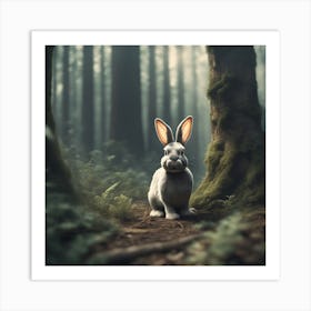 Rabbit In The Forest 50 Art Print