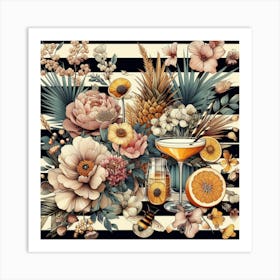 Hibiscus And Oranges Art Print