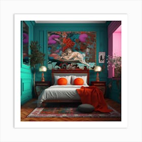 Bedroom With A Painting Art Print