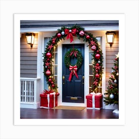 Christmas Door Decorations 2 Art Print