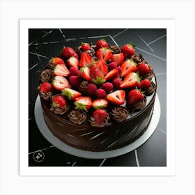 chocolates cack decore with strawberry Art Print