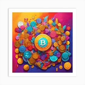 Bitcoin Coins Art Print