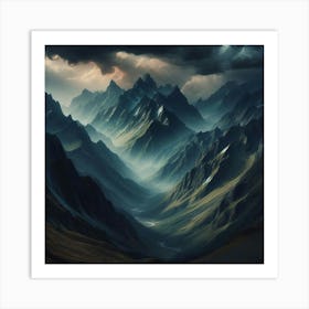 Dark Mountains Art Print