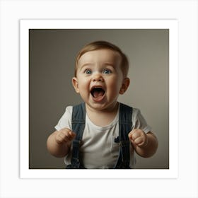 Default Trendy Baby Excited Drawing 1 Art Print