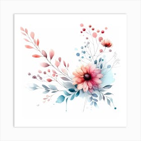 Watercolor Flowers 11 Art Print