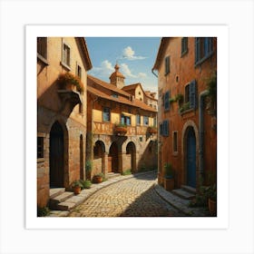 Cobblestone Street 2 Art Print