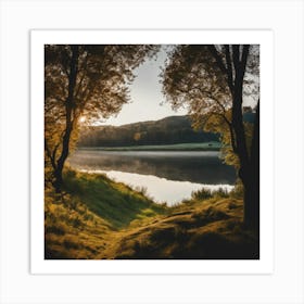 Sunrise Over The Lake Art Print