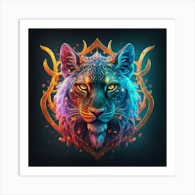 Neon Lion Art Print