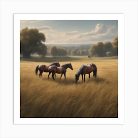 Horses In The Field 23 Art Print