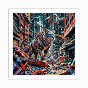 Tiger In The City Art Print