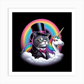 Cat And Unicorn Art Print