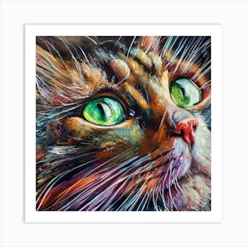 Cat With Green Eyes 3 Art Print