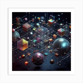 Abstract Cubes Art Print