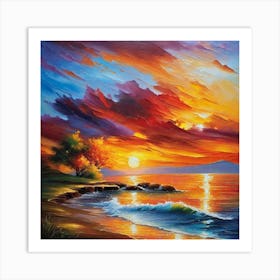 Sunset By The Sea Art Print