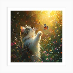 Butterfly Cat 1 Art Print