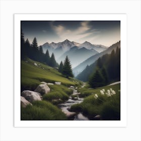 Mountain Stream - Mountain Stock Videos & Royalty-Free Footage Art Print