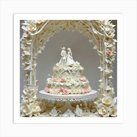 Origami Wedding Cake Art Print