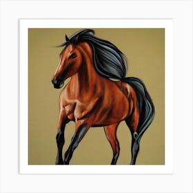 Horse With Black Mane Art Print