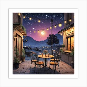 Cafe Terrace At Night (16) Art Print