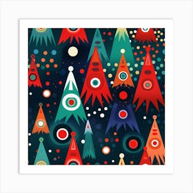 Christmas tree abstract art Art Print