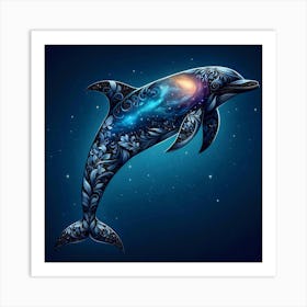 Dolphin In The Galaxy Art Print