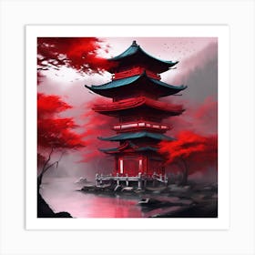 Crimson Serenity 1 Art Print