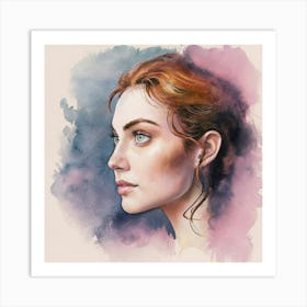 Watercolor Portrait Of A Woman 16 Art Print