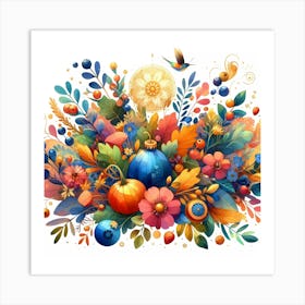 Colorful Autumn Background Art Print