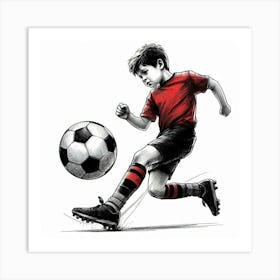 Soccer boy 3 Art Print