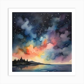 Starry Night Sky Art Print