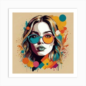 Girl With Glasses Art Print