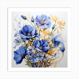 Blue Poppies Art Print