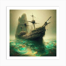 Ship In The Ocean Art Print