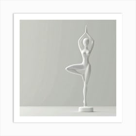 White Woman In Yoga Pose Art Print