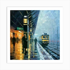 Train Station At Night 3 Art Print