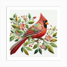 Cardinal in town Art Print