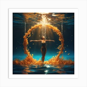 Woman In The Water 5 Art Print