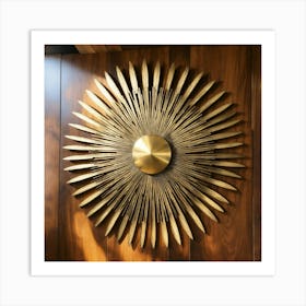 Midcentury Modern Radial Sun Made Of Brass On Top (1) Art Print