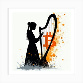 Bitcoin Harp Art Print