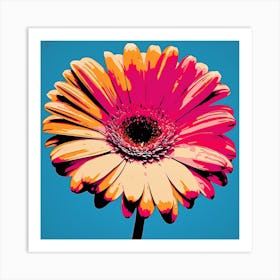 Andy Warhol Style Pop Art Flowers Gerbera Daisy 4 Square Art Print