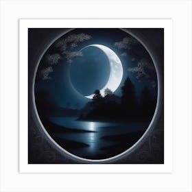 Moonlight Over Water Art Print