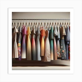 Dress Rack Stock Videos & Royalty-Free Footage Art Print