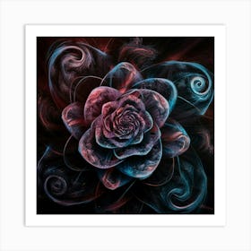 Fractal Rose Art Print