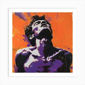 Man In Angst Orange And Purple 2 Art Print