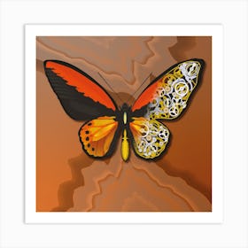 Techno Mechanical Butterfly The Wallace S Golden Birdwing Ornithoptera Croesus Natural Art Print