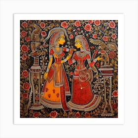 Traditional Painting, Oil On Canvas, Brown Color 2 Art Print