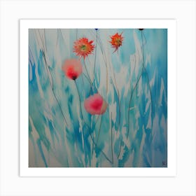 Orange Floral Art Print